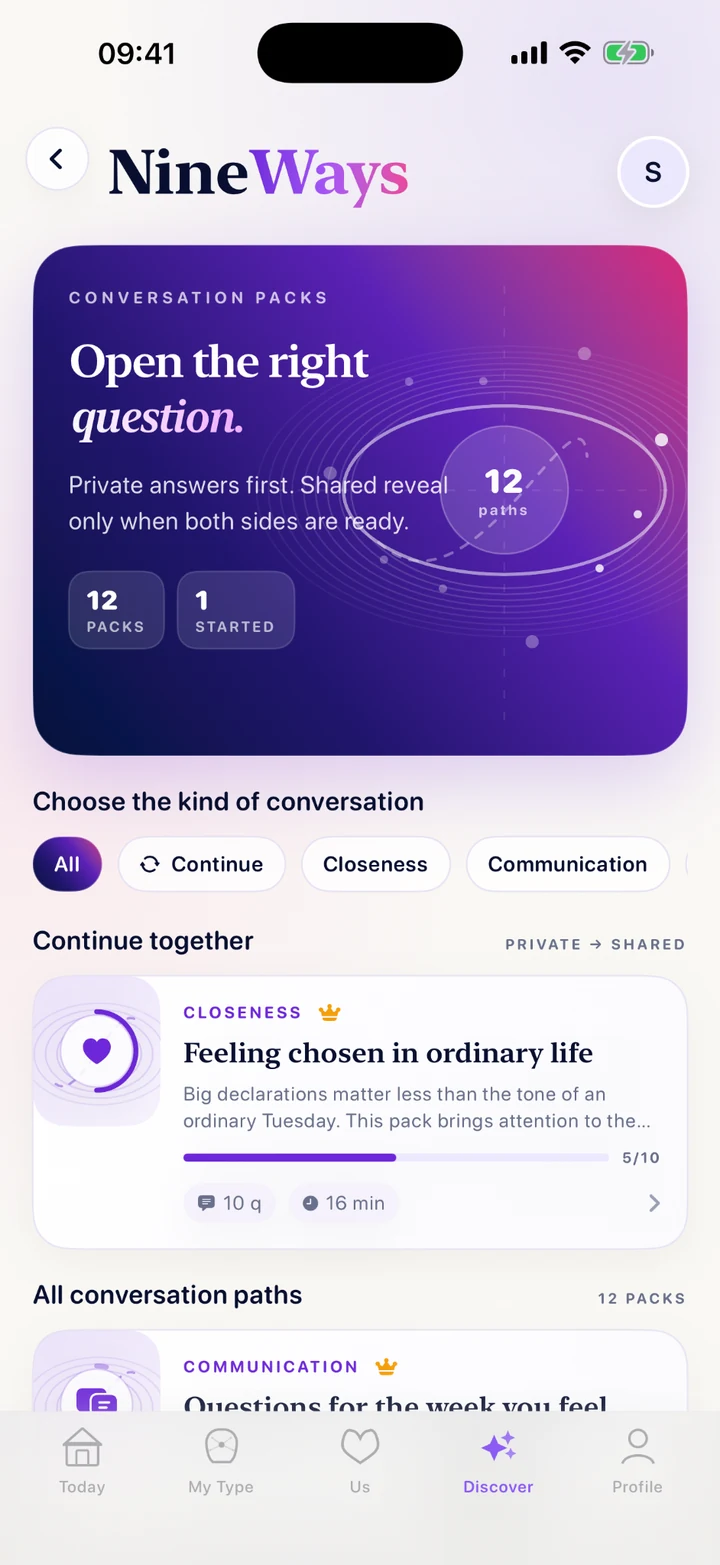 NineWays Conversation Packs library
